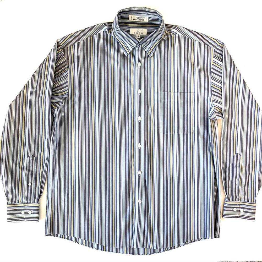 ENRO Mens Long Sleeve Button Down Dress Shirt